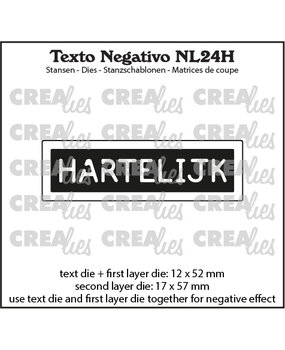 Crealies Texto Negativo Stansen Dutch No. 24H Hartelijk (NL24H)