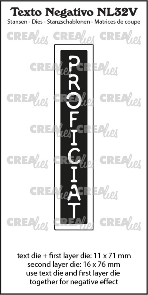 Crealies Texto Negativo Stansen Dutch No. 32V Proficiat (NL32V) Crealies Texto Negativo Stansen Dutch No. 32V Proficiat (NL32V)