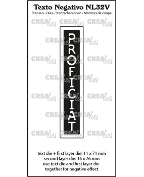 Crealies Texto Negativo Stansen Dutch No. 32V Proficiat (NL32V)