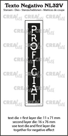 Crealies Texto Negativo Dies Dutch No. 32V Proficiat (NL32V) Crealies Texto Negativo Dies Dutch No. 32V Proficiat (NL32V)