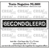 Crealies Texto Negativo Stansen Dutch No. 38H Gecondoleerd (NL38H)
