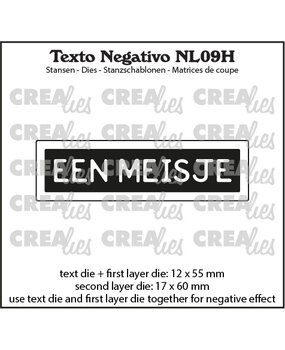 Crealies Texto Negativo Stansen Dutch No. 9H Een Meisje (NL09H)