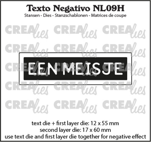 Crealies Texto Negativo Dies Dutch No. 9H Een Meisje (NL09H) Crealies Texto Negativo Dies Dutch No. 9H Een Meisje (NL09H)