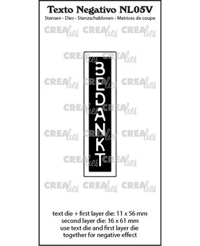 Crealies Texto Negativo Stansen Dutch No. 5V Bedankt (NL05V)