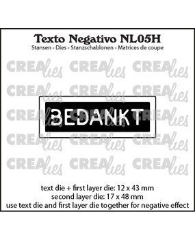 Crealies Texto Negativo Dies Dutch No. 5H Bedankt (NL05H)