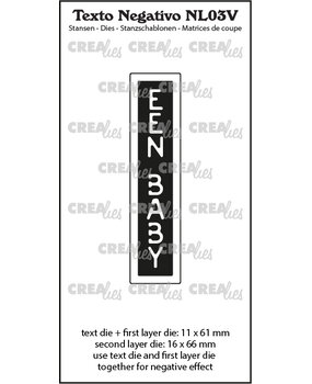 Crealies Texto Negativo Stansen Dutch No. 3V Een Baby (NL03V)
