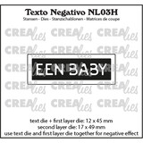 Crealies Texto Negativo Dies Dutch No. 3H Een Baby (NL03H)
