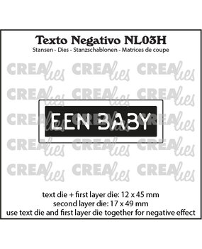 Crealies Texto Negativo Dies Dutch No. 3H Een Baby (NL03H)