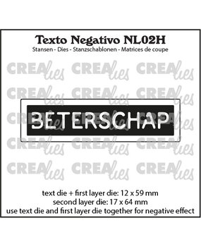 Crealies Texto Negativo Dies Dutch No. 2H Beterschap (NL02H)