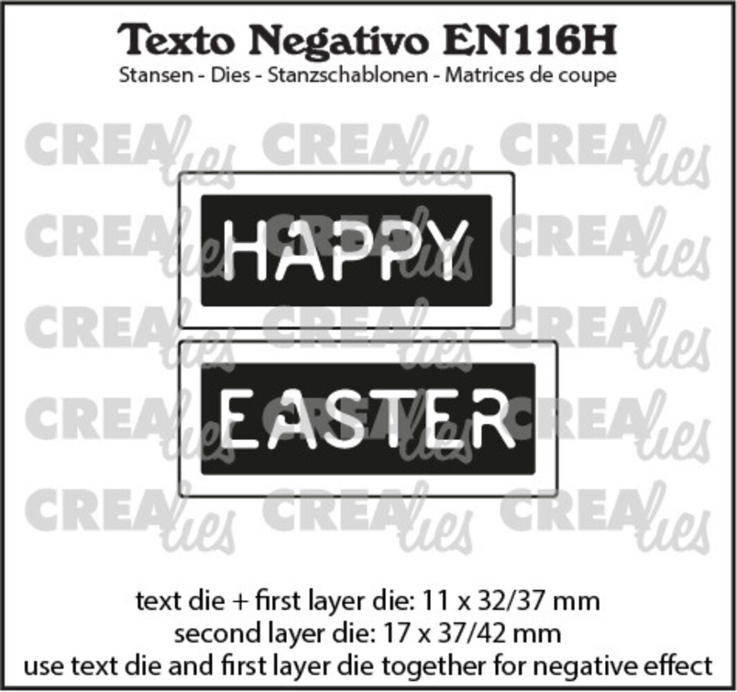 Crealies Texto Negativo Dies English No. 116H Happy Easter (EN116H) Crealies Texto Negativo Dies English No. 116H Happy Easter (EN116H)