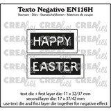 Crealies Texto Negativo Dies English No. 116H Happy Easter (EN116H)