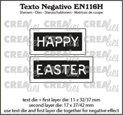 Crealies Texto Negativo Stansen English No. 116H Happy Easter (EN116H)