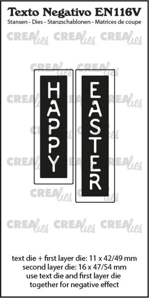 Crealies Texto Negativo Dies English No. 116V Happy Easter (EN116V) Crealies Texto Negativo Dies English No. 116V Happy Easter (EN116V)