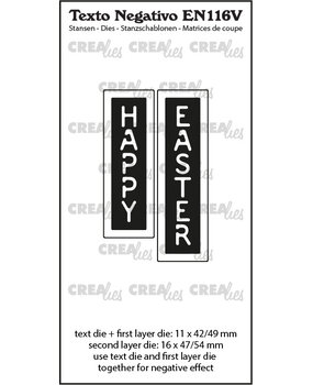 Crealies Texto Negativo Stansen English No. 116V Happy Easter (EN116V)