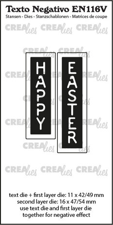 Crealies Texto Negativo Dies English No. 116V Happy Easter (EN116V) Crealies Texto Negativo Dies English No. 116V Happy Easter (EN116V)