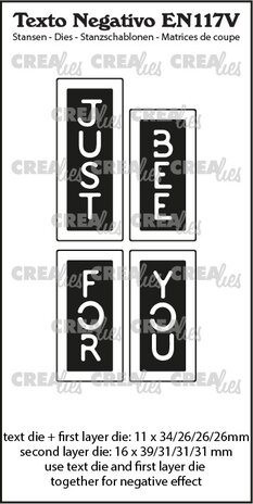 Crealies Texto Negativo Stansen English No. 117V Just Bee/For You (EN117V) Crealies Texto Negativo Stansen English No. 117V Just Bee/For You (EN117V)