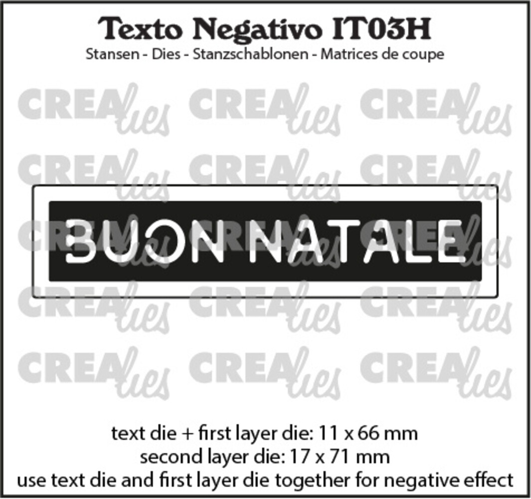 Crealies Texto Negativo Dies Italian No. 3H Buon Natale (IT03H) Crealies Texto Negativo Dies Italian No. 3H Buon Natale (IT03H)
