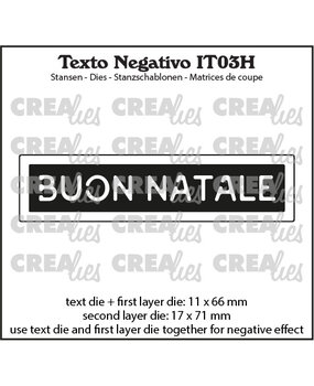 Crealies Texto Negativo Stansen Italian No. 3H Buon Natale (IT03H)