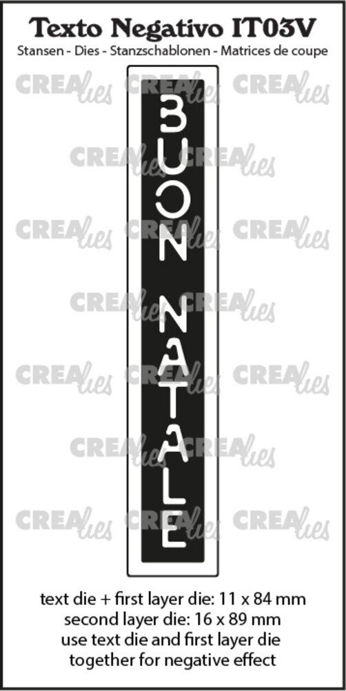 Crealies Texto Negativo Stansen Italian No. 3V Buon Natale (IT03V) Crealies Texto Negativo Stansen Italian No. 3V Buon Natale (IT03V)