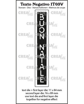 Crealies Texto Negativo Stansen Italian No. 3V Buon Natale (IT03V)