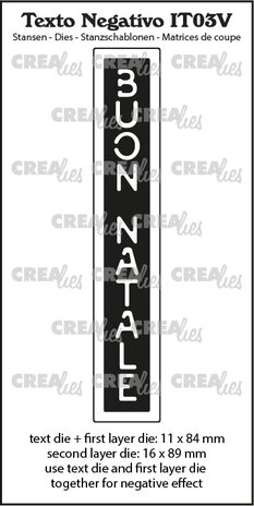 Crealies Texto Negativo Stansen Italian No. 3V Buon Natale (IT03V) Crealies Texto Negativo Stansen Italian No. 3V Buon Natale (IT03V)