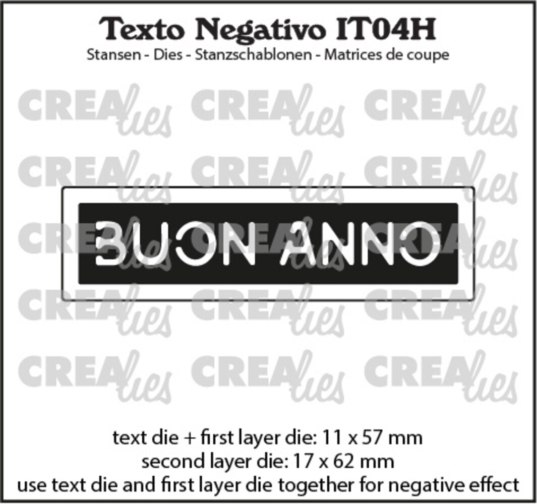 Crealies Texto Negativo Stansen Italian No. 4H Buon Anno (IT04H) Crealies Texto Negativo Stansen Italian No. 4H Buon Anno (IT04H)