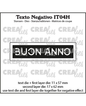 Crealies Texto Negativo Dies Italian No. 4H Buon Anno (IT04H)