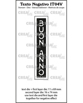 Crealies Texto Negativo Stansen Italian No. 4V Buon Anno (IT04V)