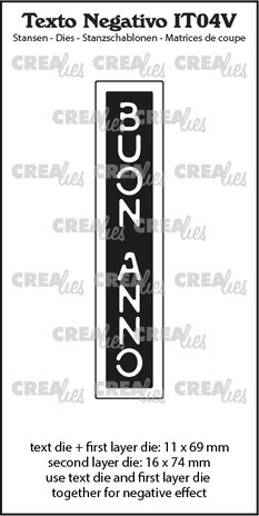 Crealies Texto Negativo Stansen Italian No. 4V Buon Anno (IT04V) Crealies Texto Negativo Stansen Italian No. 4V Buon Anno (IT04V)