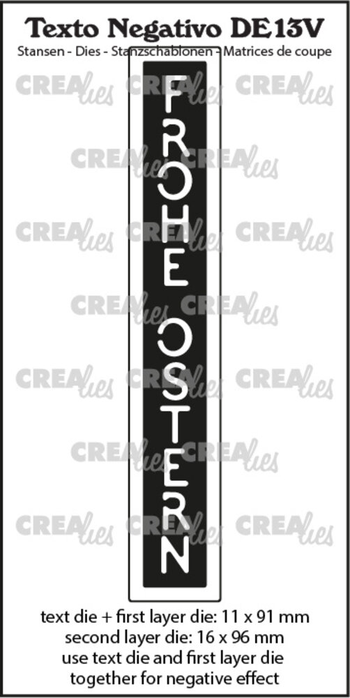 Crealies Texto Negativo Dies German No. 13V Frohe Ostern (DE13V) Crealies Texto Negativo Dies German No. 13V Frohe Ostern (DE13V)