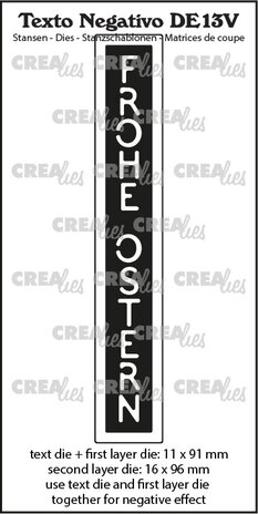 Crealies Texto Negativo Dies German No. 13V Frohe Ostern (DE13V) Crealies Texto Negativo Dies German No. 13V Frohe Ostern (DE13V)