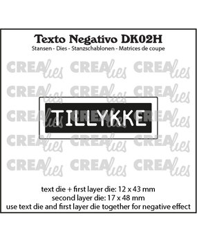 Crealies Texto Negativo Dies Danish No. 2H Tillykke (DK02H)