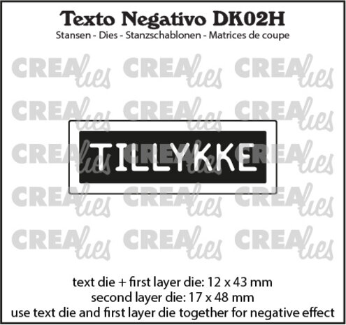 Crealies Texto Negativo Stansen Danish No. 2H Tillykke (DK02H) Crealies Texto Negativo Stansen Danish No. 2H Tillykke (DK02H)