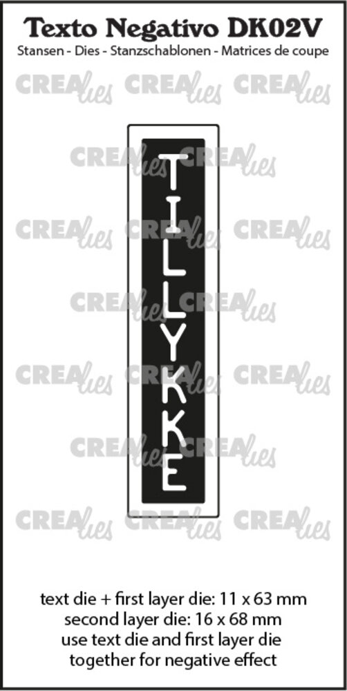 Crealies Texto Negativo Stansen Danish No. 2V Tillykke (DK02V) Crealies Texto Negativo Stansen Danish No. 2V Tillykke (DK02V)