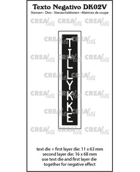 Crealies Texto Negativo Dies Danish No. 2V Tillykke (DK02V)