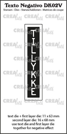 Crealies Texto Negativo Dies Danish No. 2V Tillykke (DK02V) Crealies Texto Negativo Dies Danish No. 2V Tillykke (DK02V)