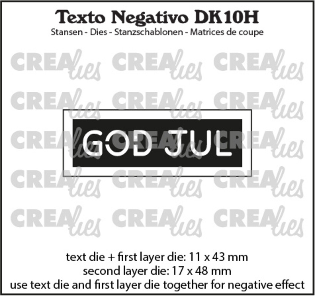 Crealies Texto Negativo Dies Danish No. 10H God Jul (DK10H) Crealies Texto Negativo Dies Danish No. 10H God Jul (DK10H)