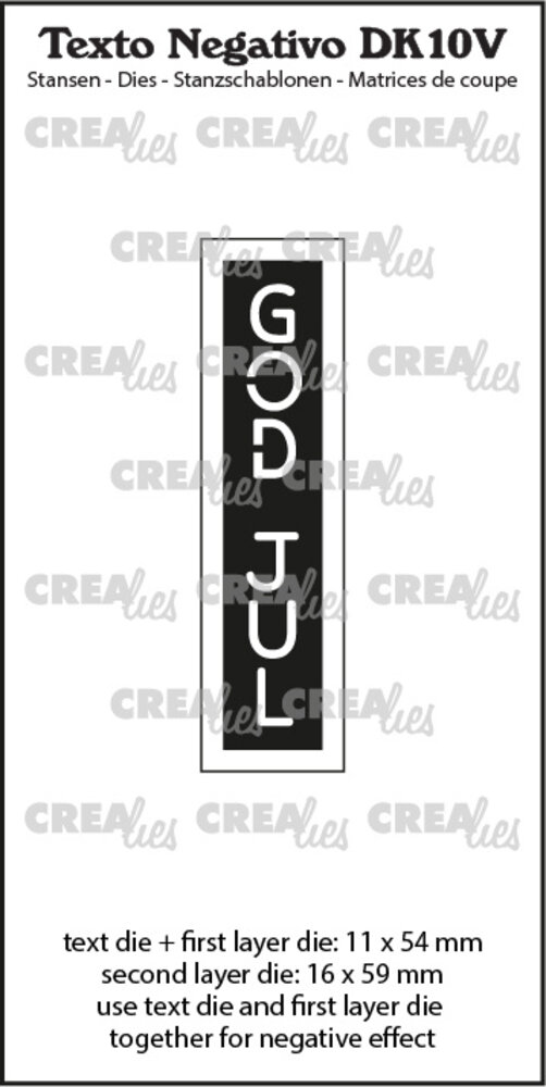 Crealies Texto Negativo Stansen Danish No. 10V God Jul (DK10V)