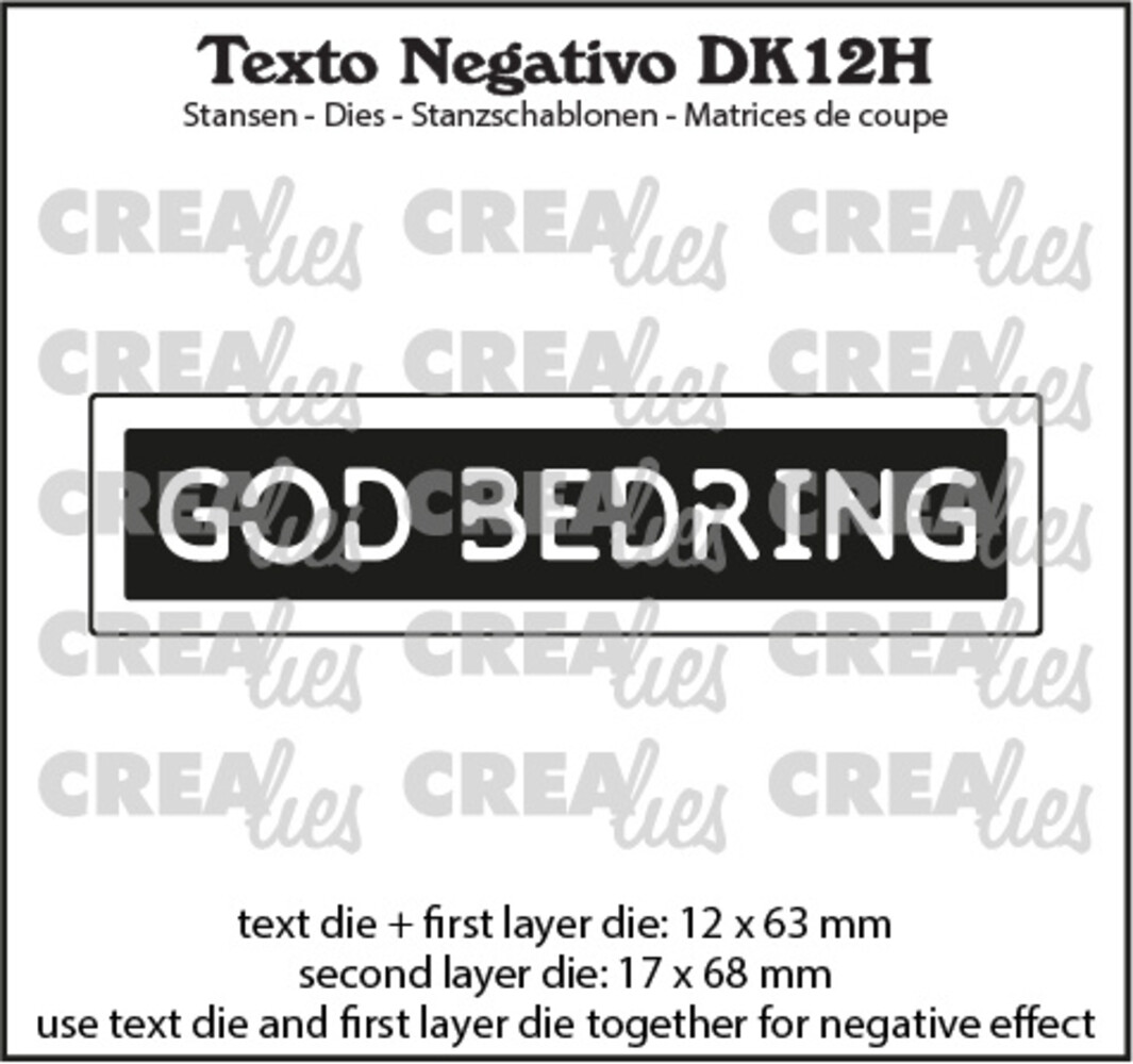 Crealies Texto Negativo Stansen Danish No. 12H God Bedring (DK12H) Crealies Texto Negativo Stansen Danish No. 12H God Bedring (DK12H)