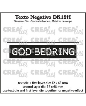 Crealies Texto Negativo Dies Danish No. 12H God Bedring (DK12H)