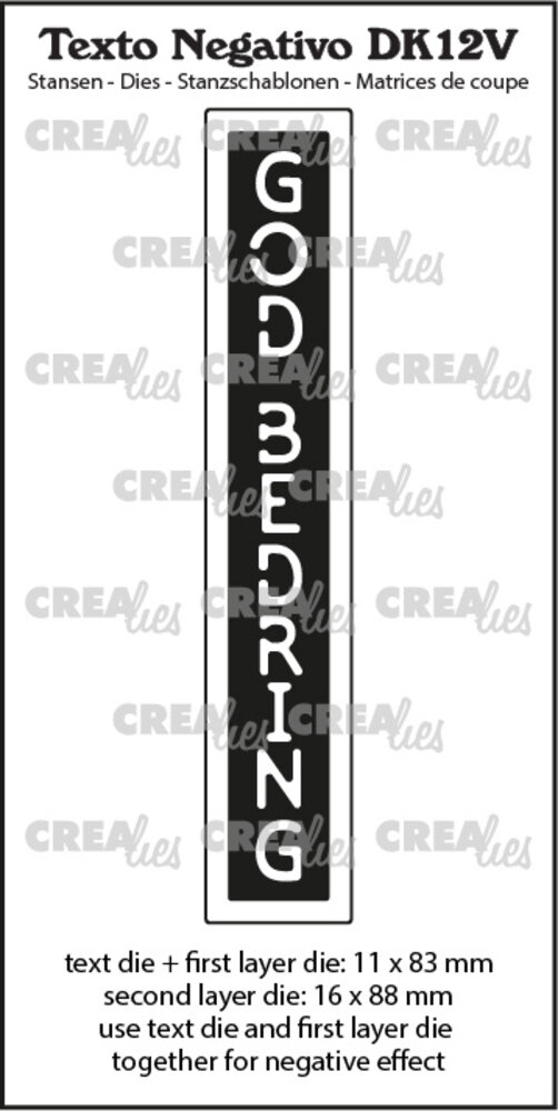 Crealies Texto Negativo Stansen Danish No. 12V God Bedring (DK12V) Crealies Texto Negativo Stansen Danish No. 12V God Bedring (DK12V)