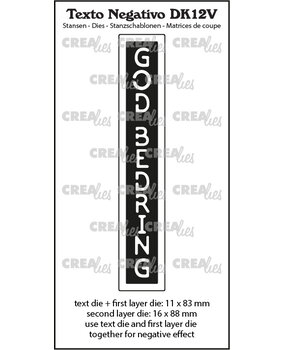 Crealies Texto Negativo Dies Danish No. 12V God Bedring (DK12V)