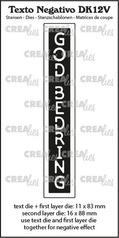 Crealies Texto Negativo Stansen Danish No. 12V God Bedring (DK12V) Crealies Texto Negativo Stansen Danish No. 12V God Bedring (DK12V)