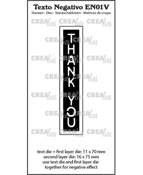 Crealies Texto Negativo Dies English No. 1V Thank You (EN01V)