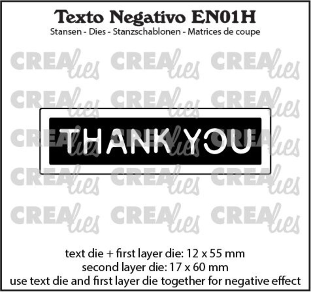 Crealies Texto Negativo Stansen English No. 1H Thank You (EN01H) Crealies Texto Negativo Stansen English No. 1H Thank You (EN01H)