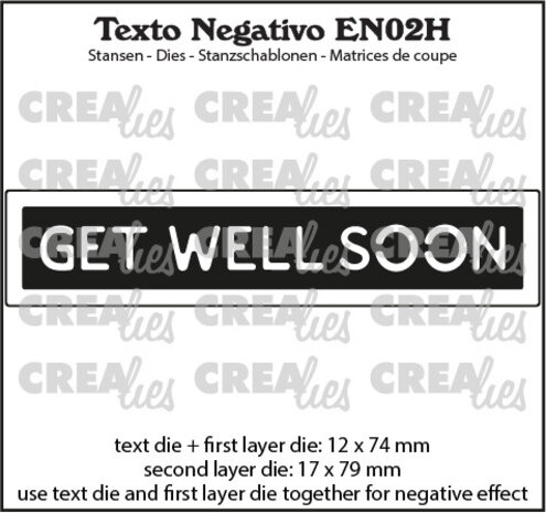 Crealies Texto Negativo Stansen English No. 2H Get Well Soon (EN02H) Crealies Texto Negativo Stansen English No. 2H Get Well Soon (EN02H)