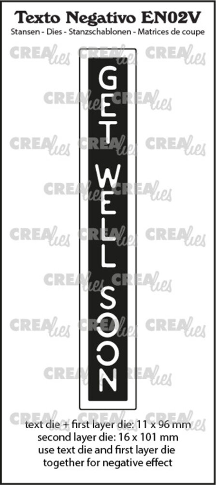 Crealies Texto Negativo Stansen English No. 2V Get Well Soon (EN02V) Crealies Texto Negativo Stansen English No. 2V Get Well Soon (EN02V)