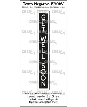 Crealies Texto Negativo Stansen English No. 2V Get Well Soon (EN02V)