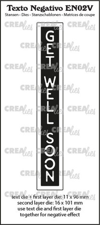 Crealies Texto Negativo Stansen English No. 2V Get Well Soon (EN02V) Crealies Texto Negativo Stansen English No. 2V Get Well Soon (EN02V)