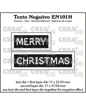 Crealies Texto Negativo Stansen English No. 101H Merry Christmas (EN101H)